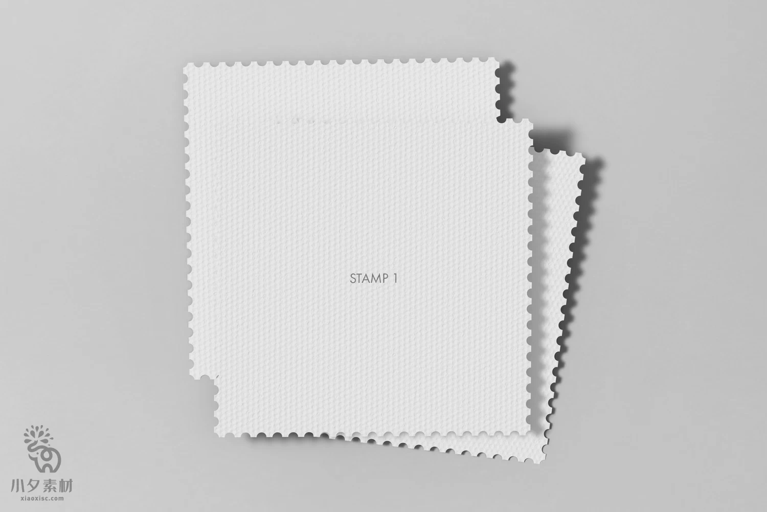 正方形邮票优惠券卡卷智能贴图样机模板PSD分层设计素材【004】